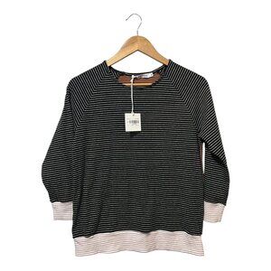 Jay Basics Stripe Shirt Long Sleeves Masy Tee Size Medium New Brown Black